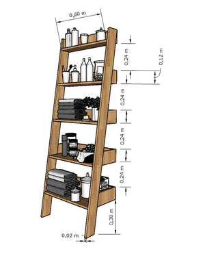 Bibliothèque en bois massif de chêne Escandi – 64 x 40 x 180 cm - NordicStory