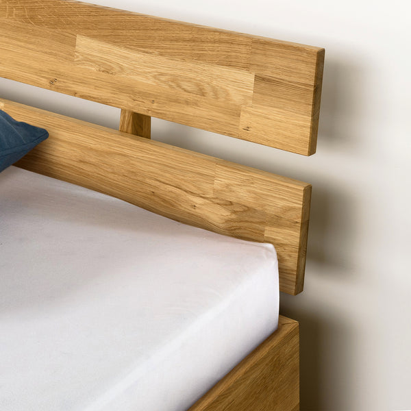 Lit en bois massif de chêne avec rangement Uppsala - VESKOR