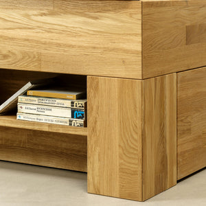 Lit en bois massif de chêne avec rangement Uppsala - VESKOR