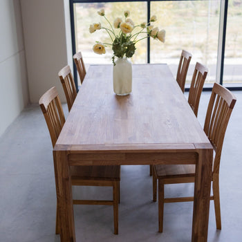 NordicStory Table de salle à manger à rallonge en chêne massif Lorna