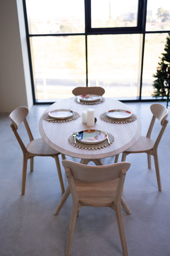 NordicStory Table de salle à manger à rallonge en chêne massif Carmen