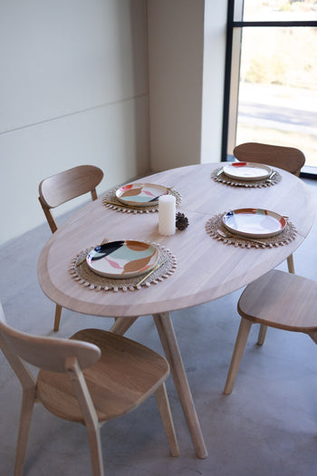 NordicStory Table de salle à manger à rallonge en chêne massif Carmen