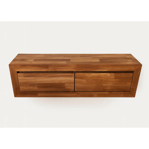 Meuble suspendu en bois massif de chêne SVEN – 100/120 x 25 x 30 cm - NordicStory