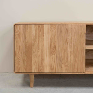 Meuble TV en bois massif de chêne AMANDI - VESKOR