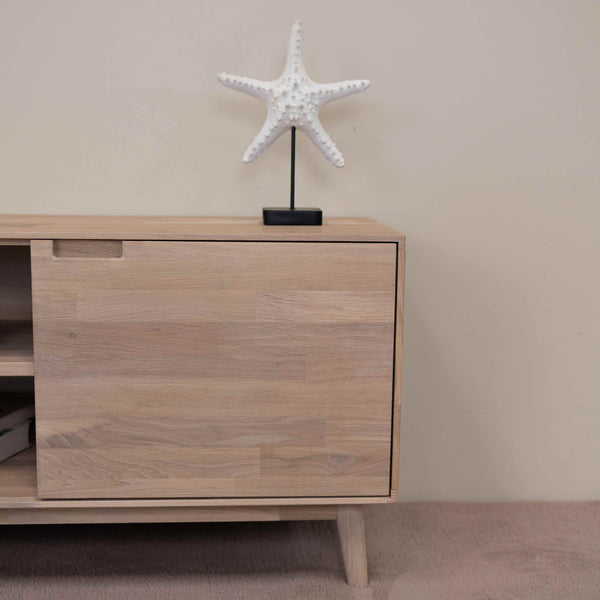 Meuble TV en bois massif de chêne durable style scandinave