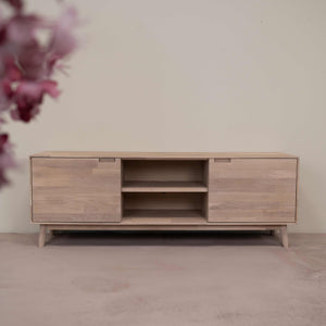 Meuble TV en bois massif de chêne durable style scandinave