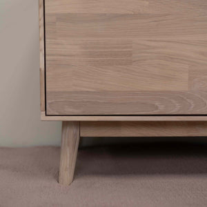 Meuble TV en bois massif de chêne durable style scandinave