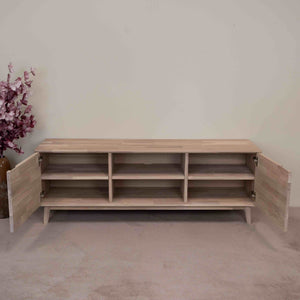 Meuble TV en bois massif de chêne durable style scandinave