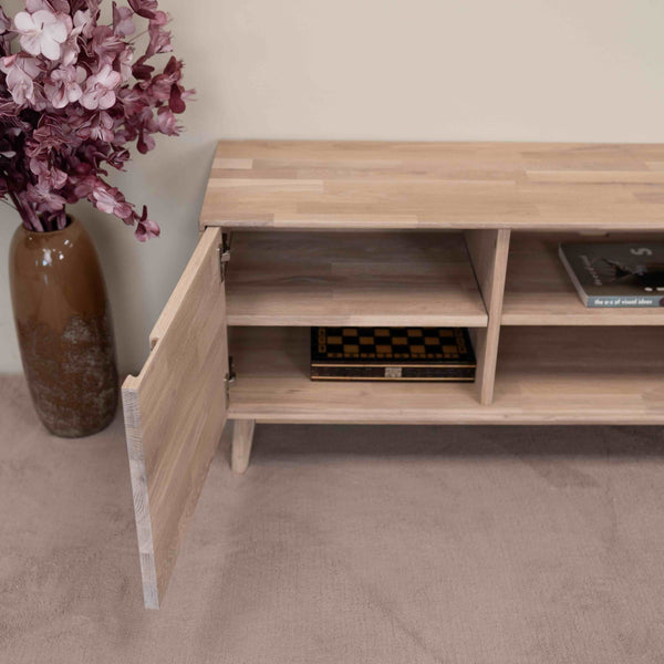 Meuble TV en bois massif de chêne durable style scandinave