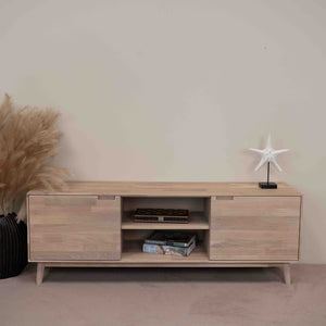 Meuble TV en bois massif de chêne durable style scandinave