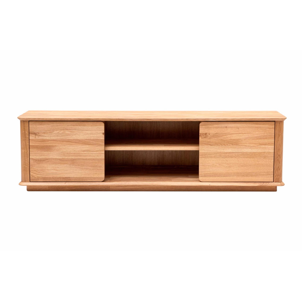 Meuble TV en bois massif de chêne Solvig - 180 x 41 x 50 cm - NordicStory