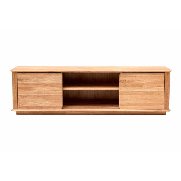 Meuble TV en bois massif de chêne Solvig - 180 x 41 x 50 cm - NordicStory