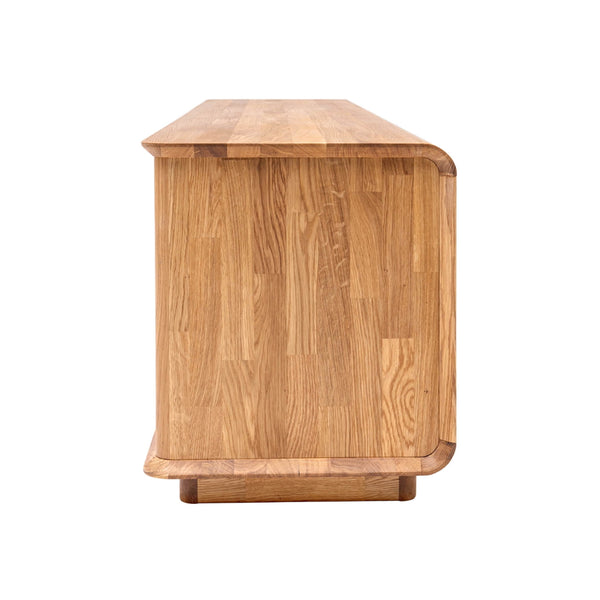 Meuble TV en bois massif de chêne Solvig - 180 x 41 x 50 cm - NordicStory