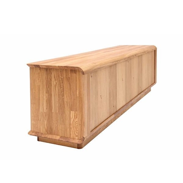 Meuble TV en bois massif de chêne Solvig - 180 x 41 x 50 cm - NordicStory