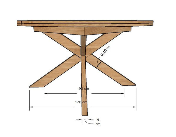 Table à manger ronde extensible en chêne massif Holger – 120-170 x 120 x 76 cm/140-190 x 140 x 76 cm - NordicStory