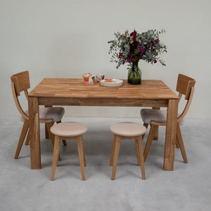 Table à manger en bois massif de chêne Mauritz 4 – 120/140/160/180 x 80/90 x 75 cm - NordicStory