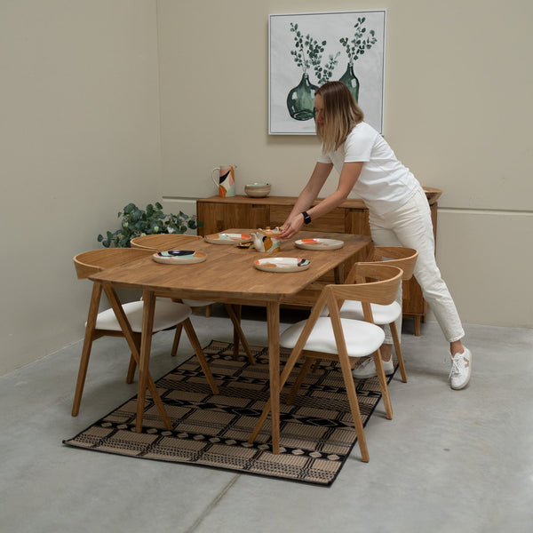 Table à manger rectangulaire extensible en chêne massif Escandi – 140-180/170-210 x 90 x 75 cm - NordicStory