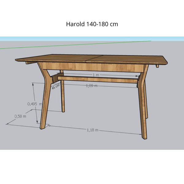Table à manger extensible en bois massif de chêne Harold – 140-180/170-210 x 90 x 75 cm - NordicStory