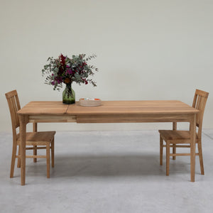 Table à manger rectangulaire extensible en bois massif de chêne Astrid - VESKOR