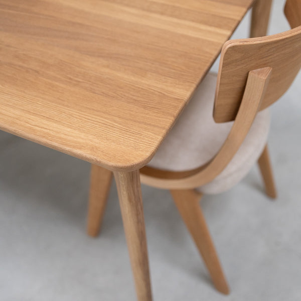 Table à manger rectangulaire extensible en bois massif de chêne Astrid - VESKOR