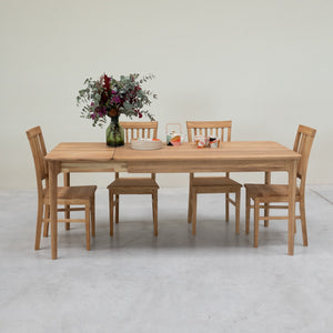 Table à manger rectangulaire extensible en bois massif de chêne Astrid - VESKOR