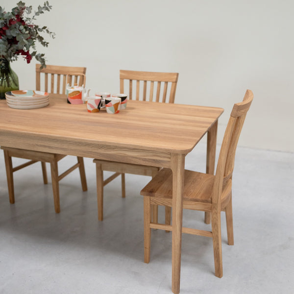 Table à manger rectangulaire extensible en bois massif de chêne Astrid - VESKOR