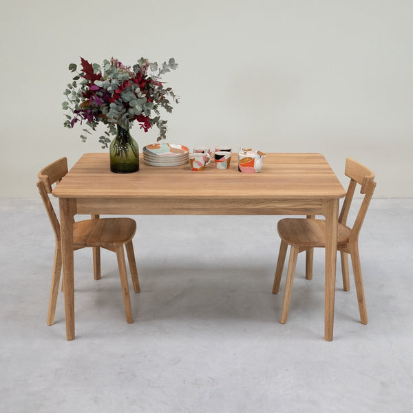 Table à manger rectangulaire extensible en bois massif de chêne Astrid - VESKOR