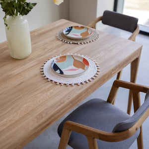 Table à manger extensible en bois massif de chêne Bergamo