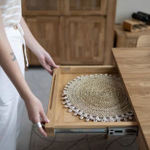 Table à manger extensible en bois massif de chêne Bergamo