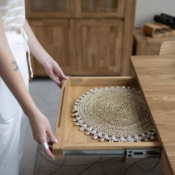 Table à manger extensible en bois massif de chêne Bergamo