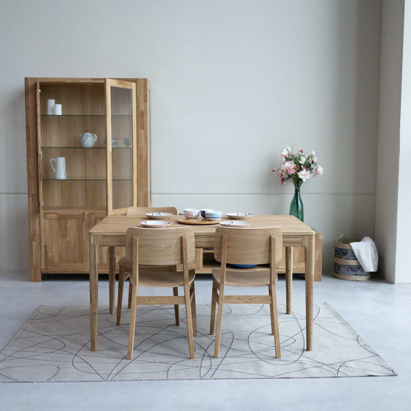 Table à manger extensible en bois massif de chêne Bergamo