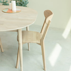 Table à manger ronde extensible en chêne massif Escandi 5 – 110-145 x 110 x 75 cm - NordicStory