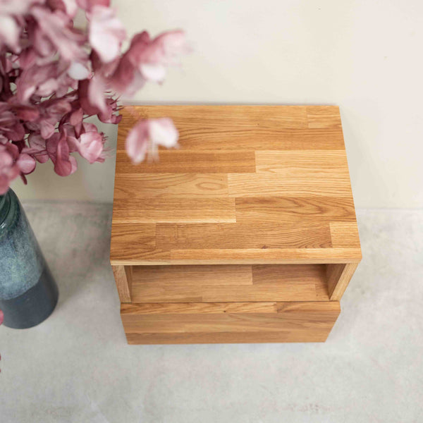 Table de chevet en bois massif de chêne Danemark 1