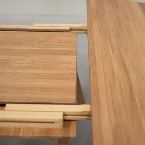 Table à manger ronde extensible en bois massif de chêne Léa – 120-170 x 120 x 76 cm / 140-190 x 140 x 76 cm - VESKOR