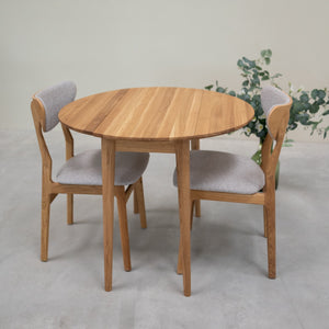 Table à manger ronde extensible en bois massif de chêne Luna - VESKOR