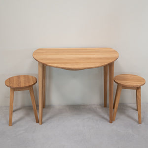 Table à manger ronde extensible en bois massif de chêne Luna - VESKOR