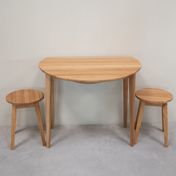 Table à manger ronde extensible en bois massif de chêne Luna - VESKOR