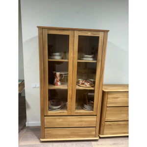 Vitrine en bois massif de chêne Solvig - 100 x 41 x 180 cm - NordicStory