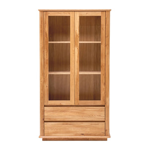 Vitrine en bois massif de chêne Solvig - 100 x 41 x 180 cm - NordicStory