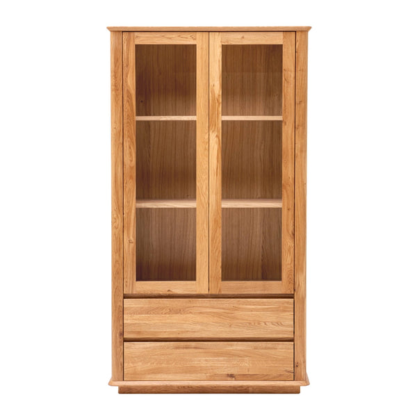 Vitrine en bois massif de chêne Solvig - 100 x 41 x 180 cm - NordicStory