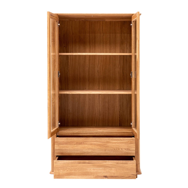 Vitrine en bois massif de chêne Solvig - 100 x 41 x 180 cm - NordicStory