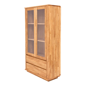 Vitrine en bois massif de chêne Solvig - 100 x 41 x 180 cm - NordicStory