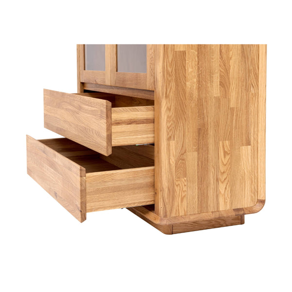 Vitrine en bois massif de chêne Solvig - 100 x 41 x 180 cm - NordicStory