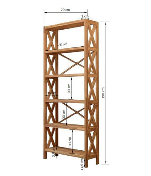 Etagère bibliothèque en bois massif de chêne Royal – 79 x 30 x 198 cm - NordicStory