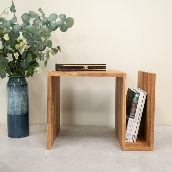 Table d’appoint en bois massif de chêne Sofi – 44 x 44 x 62 cm - NordicStory