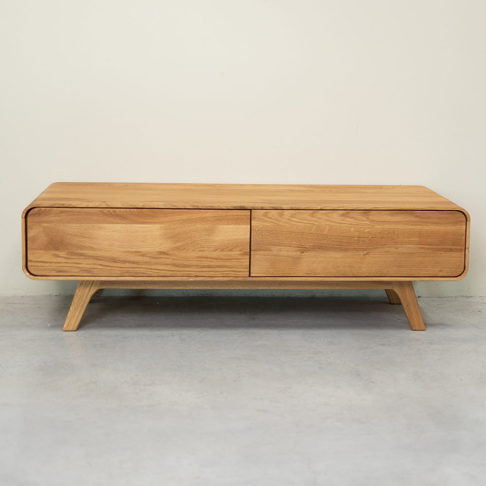 Meuble TV en bois massif de chêne Genève - 120 x 45 x 36,5 cm - NordicStory