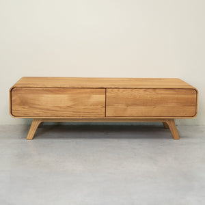 Meuble TV en bois massif de chêne Genève - 120 x 45 x 36,5 cm - NordicStory