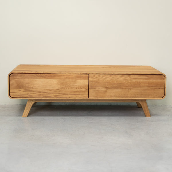 Meuble TV en bois massif de chêne Genève - 120 x 45 x 36,5 cm - NordicStory