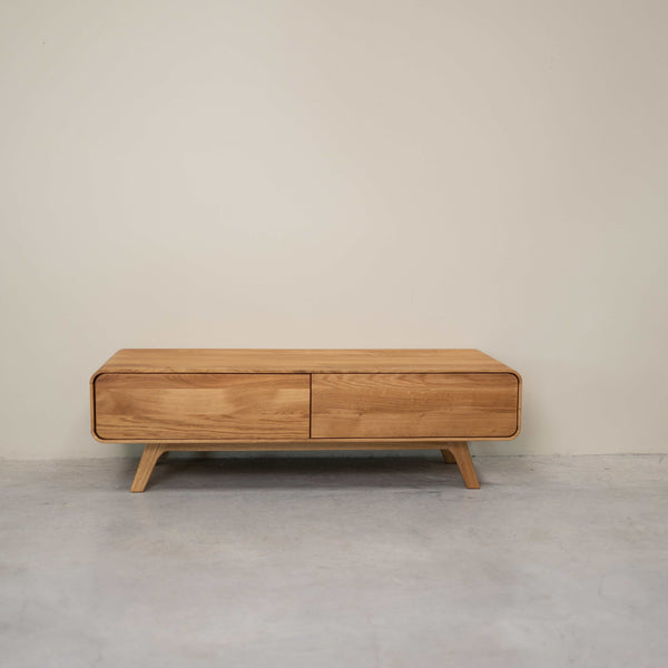 Meuble TV en bois massif de chêne Genève - 120 x 45 x 36,5 cm - NordicStory