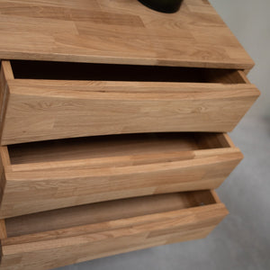 Buffet commode en bois massif de chêne Malmo 1 – 135,6 x 45,5 x 75 cm - VESKOR